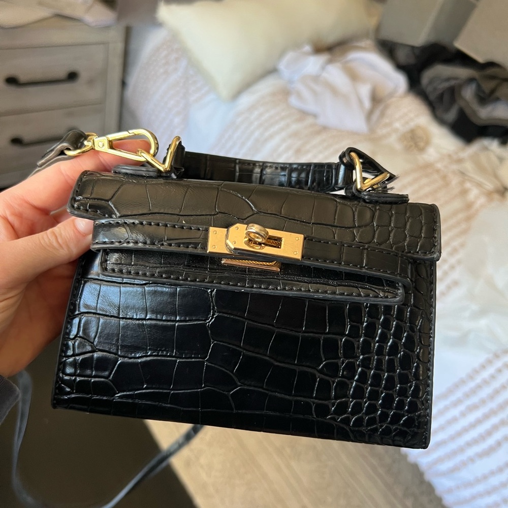 Peta & Jain Hedi Mini Top Handle Bag Black Gem